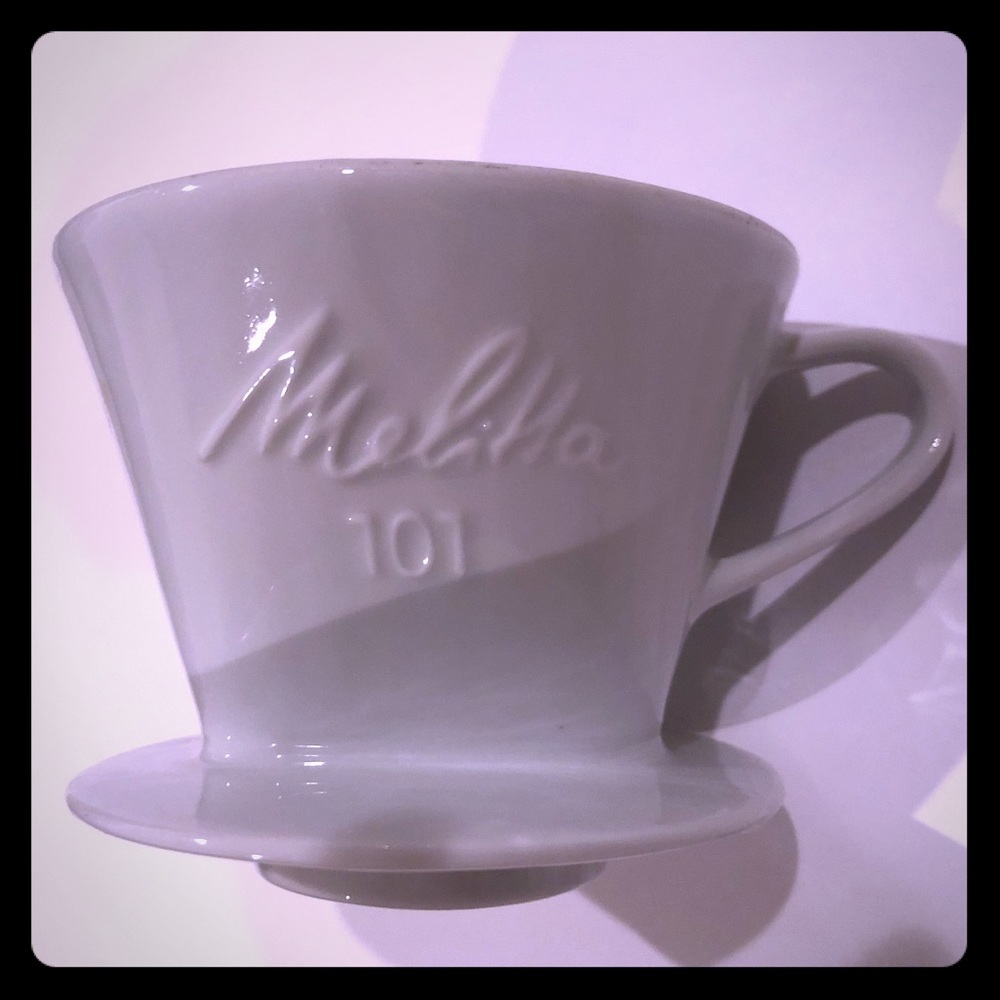 White Ceramic Melitta Pour Over Coffee Maker